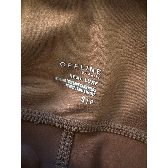 NWT AERIE OFFLINE Women's Brown Real Luxe Leather Leggings Size S - Picture 7 of 7
